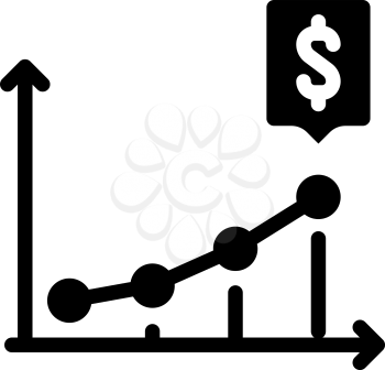 growing revenue infographic glyph icon vector. growing revenue infographic sign. isolated contour symbol black illustration