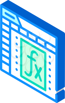 formula and function electronic document isometric icon vector. formula and function electronic document sign. isolated symbol illustration