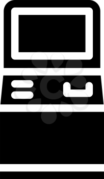 atm kiosk glyph icon vector. atm kiosk sign. isolated contour symbol black illustration