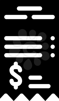 betting receipt glyph icon vector. betting receipt sign. isolated contour symbol black illustration