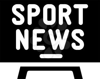sport news tv glyph icon vector. sport news tv sign. isolated contour symbol black illustration