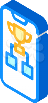championship mobile app isometric icon vector. championship mobile app sign. isolated symbol illustration