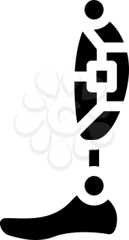 leg prosthesis glyph icon vector. leg prosthesis sign. isolated contour symbol black illustration