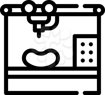 bioengineering printing organs on printer line icon vector. bioengineering printing organs on printer sign. isolated contour symbol black illustration
