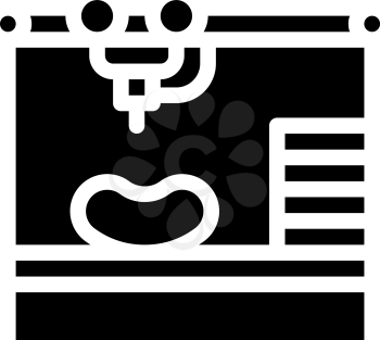 bioengineering printing organs on printer glyph icon vector. bioengineering printing organs on printer sign. isolated contour symbol black illustration
