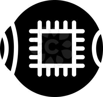 microchip for good eye vision glyph icon vector. microchip for good eye vision sign. isolated contour symbol black illustration