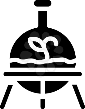 laboratory growth plant in flask glyph icon vector. laboratory growth plant in flask sign. isolated contour symbol black illustration