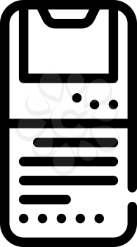 review throw mobile phone line icon vector. review throw mobile phone sign. isolated contour symbol black illustration