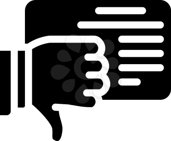 review with dislike glyph icon vector. review with dislike sign. isolated contour symbol black illustration