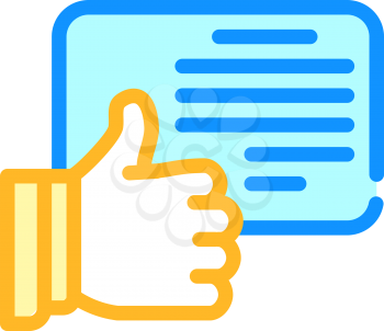 review with like color icon vector. review with like sign. isolated symbol illustration