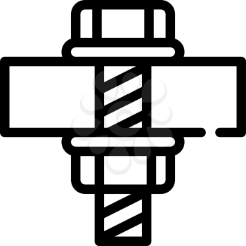 fastening bolt waterproof layer line icon vector. fastening bolt waterproof layer sign. isolated contour symbol black illustration