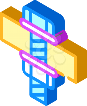 fastening bolt waterproof layer isometric icon vector. fastening bolt waterproof layer sign. isolated symbol illustration