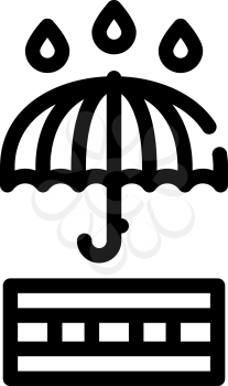 umbrella waterproof layer line icon vector. umbrella waterproof layer sign. isolated contour symbol black illustration