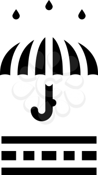 umbrella waterproof layer glyph icon vector. umbrella waterproof layer sign. isolated contour symbol black illustration