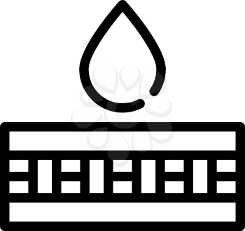 waterproof layer water drop line icon vector. waterproof layer water drop sign. isolated contour symbol black illustration