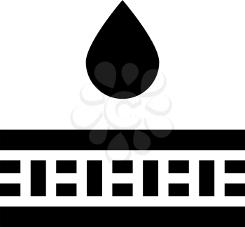 waterproof layer water drop glyph icon vector. waterproof layer water drop sign. isolated contour symbol black illustration