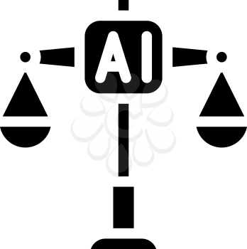 scales artificial intelligence glyph icon vector. scales artificial intelligence sign. isolated contour symbol black illustration