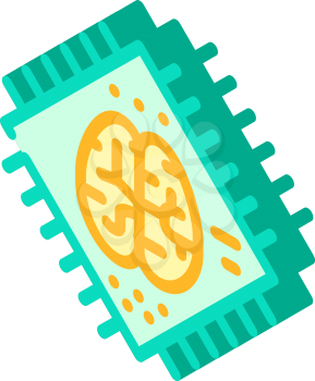 brain microchip artificial intelligence isometric icon vector. brain microchip artificial intelligence sign. isolated symbol illustration