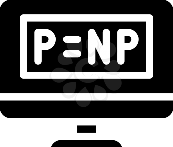 P vs NP unsolved problem in computer science glyph icon vector. P vs NP unsolved problem in computer science sign. isolated contour symbol black illustration