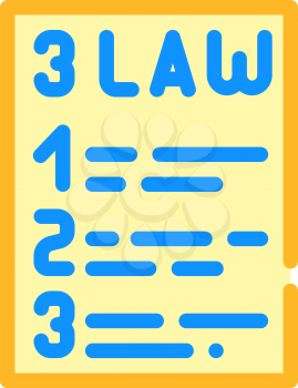 isaac asimov 3 laws of robotics color icon vector. isaac asimov 3 laws of robotics sign. isolated symbol illustration
