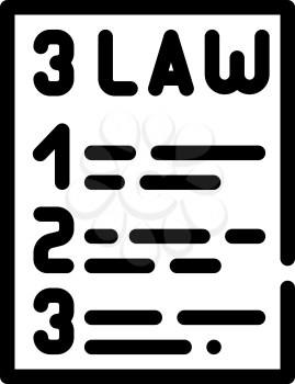 isaac asimov 3 laws of robotics line icon vector. isaac asimov 3 laws of robotics sign. isolated contour symbol black illustration