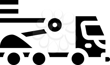 cherry picker glyph icon vector. cherry picker sign. isolated contour symbol black illustration