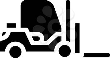 forklift car glyph icon vector. forklift car sign. isolated contour symbol black illustration