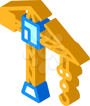 construction crane isometric icon vector. construction crane sign. isolated symbol illustration