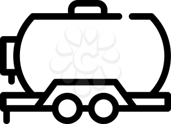 oil trailer line icon vector. oil trailer sign. isolated contour symbol black illustration