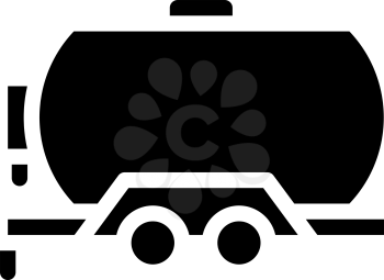 oil trailer glyph icon vector. oil trailer sign. isolated contour symbol black illustration