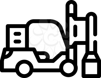 pile driver line icon vector. pile driver sign. isolated contour symbol black illustration