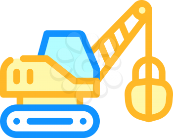 tractor excavator color icon vector. tractor excavator sign. isolated symbol illustration