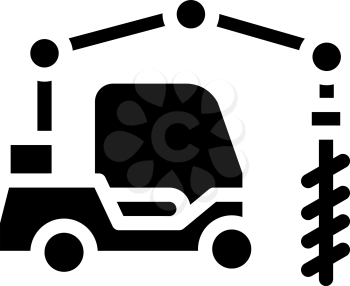 crane-boring machine glyph icon vector. crane-boring machine sign. isolated contour symbol black illustration