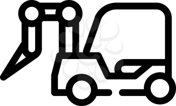 rotary hammer on wheels line icon vector. rotary hammer on wheels sign. isolated contour symbol black illustration