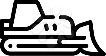 bulldozer tractor line icon vector. bulldozer tractor sign. isolated contour symbol black illustration