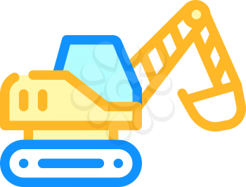 excavator construction vehicle color icon vector. excavator construction vehicle sign. isolated symbol illustration