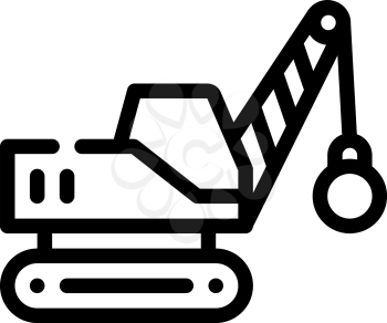 demolition crane line icon vector. demolition crane sign. isolated contour symbol black illustration
