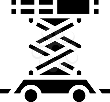 scissor lift glyph icon vector. scissor lift sign. isolated contour symbol black illustration