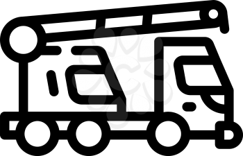 mobile crane line icon vector. mobile crane sign. isolated contour symbol black illustration