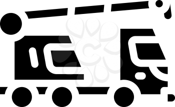 mobile crane glyph icon vector. mobile crane sign. isolated contour symbol black illustration