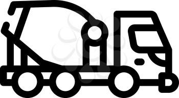 concrete mixer truck line icon vector. concrete mixer truck sign. isolated contour symbol black illustration