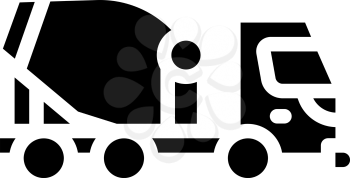 concrete mixer truck glyph icon vector. concrete mixer truck sign. isolated contour symbol black illustration