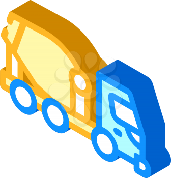 concrete mixer truck isometric icon vector. concrete mixer truck sign. isolated symbol illustration