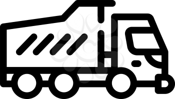 dumper truck line icon vector. dumper truck sign. isolated contour symbol black illustration