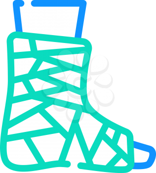 bandaged ankle color icon vector. bandaged ankle sign. isolated symbol illustration