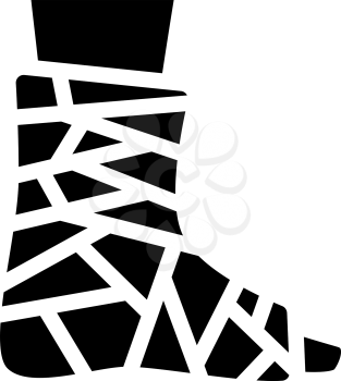 bandaged ankle glyph icon vector. bandaged ankle sign. isolated contour symbol black illustration