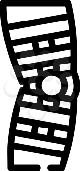 bandaged knee line icon vector. bandaged knee sign. isolated contour symbol black illustration