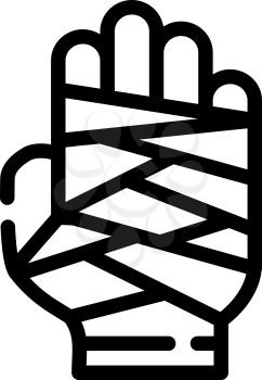 dandaged arm line icon vector. dandaged arm sign. isolated contour symbol black illustration