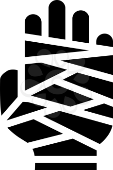 dandaged arm glyph icon vector. dandaged arm sign. isolated contour symbol black illustration