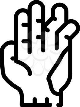 displaced fracture line icon vector. displaced fracture sign. isolated contour symbol black illustration
